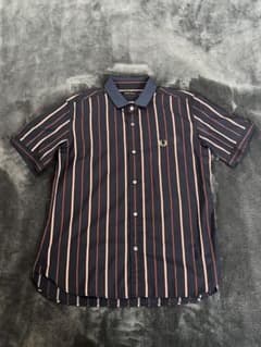 FRED PERRY ストライプ リブカラーシャツ Mのサムネイル