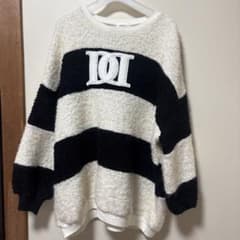 Darich/ダーリッチ】アップリケブークレトップス ボーダー ニット MIX