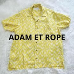 ADAM ET ROPE 】アダムエロペ半袖シャツ イエロー シェブロン柄 - メルカリ