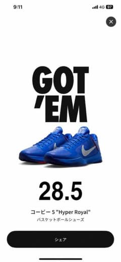 Nike Kobe 5 Hyper Royal 28.5cm 新品のサムネイル
