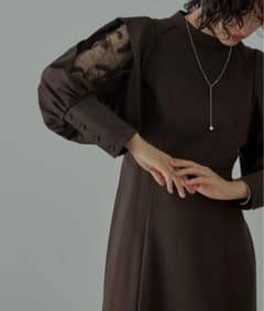 niana スリーブスリット刺繍レースフレアドレスのサムネイル