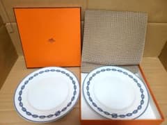 未使用 HERMES ラウンドプレート シェーヌダンクル 27.5cm 2枚 - メルカリ