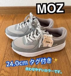 新品 タグ付き　moz スニーカー 24.0cm グレー　美品のサムネイル