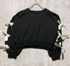 CHIP CLIP リボン付き スウェット ブラック