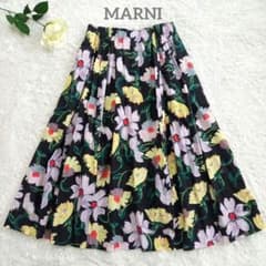 ☆美品☆ MARNI 花柄 コットン フラワー プリント フレア スカート 40