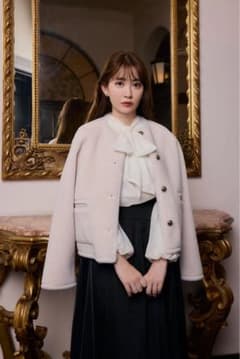 Lausanne Wool Short Coat pink petale S - メルカリ