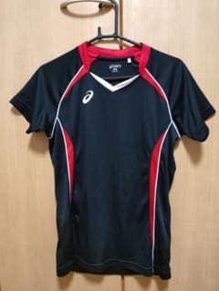 asics バレーボール シャツ M 黒/赤のサムネイル