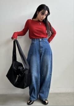 ameri vintage JEWEL BIJOU WIDE DENIM - メルカリ