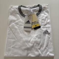 未使用アディダスadidasワンポイントTシャツ白×グレーOのサムネイル