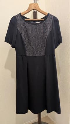 ネイビー 半袖 ワンピース ジャケット付きのサムネイル
