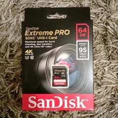 新品未使用/SDXCカード64GB/サンディスク　エクストリームプロのサムネイル