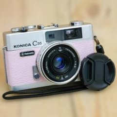 【整備品】KONICA C35 Flash matic コニカ　貼革ピンク 整備品】KONICA C35 Flash matic コニカ 貼革ピンク - メルカリ
