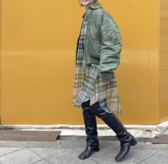 TELMA pull over shirt グリーンチェック 36のサムネイル