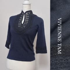美品✨レア vivienne tam チャイナトップス ストレッチ ラメ ニット