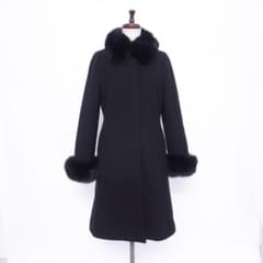 JUSGLITTY フォックスファー付きコート ブラック サイズ1*LD1484