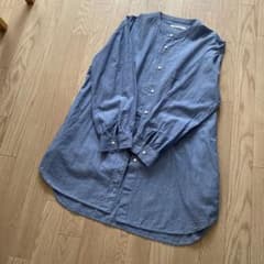 ハートマーケット　バンドカラーシャツ 長袖 ブルーのサムネイル