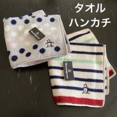 マンシングウェア　ペンギン　ボーダー　水玉　タオルハンカチ新品未使用　まとめ売りのサムネイル