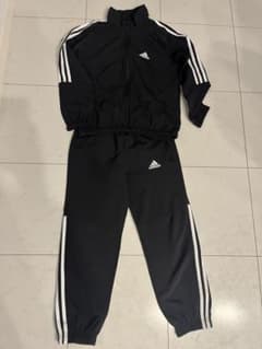 adidas ブラック ジュニア ジャージ上下セットのサムネイル
