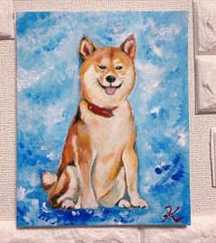 ★ 柴犬　ゆうきち様専用　犬　愛犬　絵画　F3キャンバスのサムネイル
