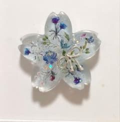 1234」レジンヘアゴム ポニーフック ブローチ マグネット 桜 - メルカリ
