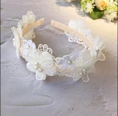 ヘアバンド 花冠 お花 花かんむり カチューシャ ベビー キッズ  ドレス 花のサムネイル