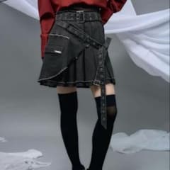 【完売・ほぼ未使用】HARE×NANAコラボ カットオフデザインミニスカート 黒 新品未使用 NANA×HARE カットオフデザインミニスカート ブラック
