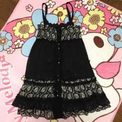 axes 花柄ドットブラックワンピースのサムネイル