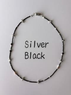 【sulo jewelry】ブラック×シルバー ビーズネックレス　モノトーンのサムネイル
