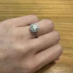 モアサナイト 1ct ヘイローリング　8号ほどのサムネイル
