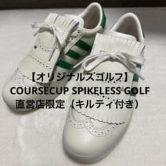 アディダス ゴルフ コースカップ ゴルフシューズ27cm 白×緑　キルティ付 アディダス ゴルフ コースカップ ゴルフシューズ27cm 白×緑 キルティ付