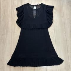 ZARA ブラック ノースリーブ ミニワンピース　ワンピース　フリル　タグ付きのサムネイル