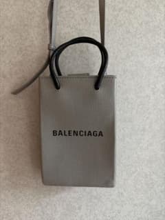 【美品】BALENCIAGA ショッピングフォンホルダー グレーのサムネイル