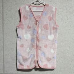 【西松屋】ふわふわフリース ミニスリーパー ピンク ハート柄 35×50cm