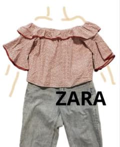 ZARA BASIC オフショルダー トップス ストライプのサムネイル