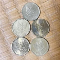 早い者勝ち！1995年、1996年発行のインドネシア100ルピア硬貨5枚セット