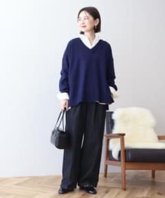 AMERICAN HOLIC Vネックニット ネイビー Mサイズのサムネイル