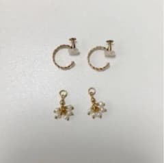 アガット　イヤリング　チャーム　セット　K10のサムネイル