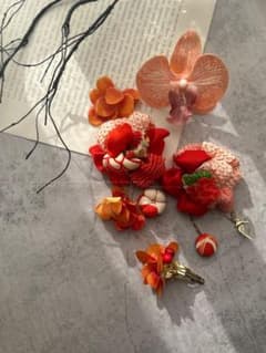 七五三　七五三髪飾り　753ヘッドドレス beautiful Orange♡ 七五三 七五三髪飾り 753ヘッドドレス beautiful Orange♡ - メルカリ