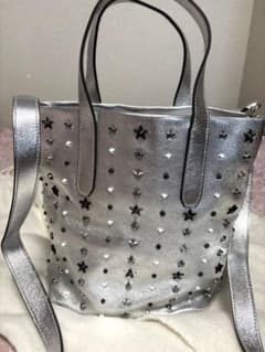 【未使用】JIMMY CHOO 2WAY スタッズ バッグ 星 シルバーのサムネイル