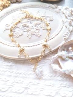 淡水パール✨クロス✝ブレスレット★.。・:*:・゜`☆.。・:☆♪のサムネイル