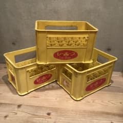 ジュース瓶ケース 8個　コンテナ　ケース　ボックス　ビールケース 昭和レトロ　③ シーホープ ジュース瓶ケース 3個 コンテナ ケース ボックス ビール