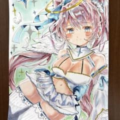 【一点物 原画 手描き】 天使の少女 コピック A5サイズ オリジナルイラスト 一点物 原画 手描き】 天使の少女 コピック A5サイズ オリジナル