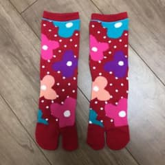 足袋ソックス　赤　花柄　新品未使用　SOU SOUのサムネイル