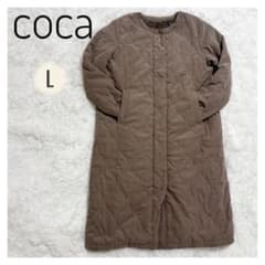 [coca] Coca Quilted Long Coat L Brown Boa Lining No Color