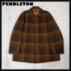 PENDLETON ウールコート ジャケット オンブレチェック くるみボタン. PENDLETON ウールコート ジャケット オンブレチェック くるみボタン 茶