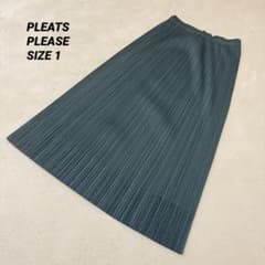 極美品✨PLEATS PLEASE ロングスカート フレア グリーン Sサイズ