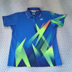 YONEX ポロシャツ Lサイズ 青 ゲームシャツ レディース - メルカリ