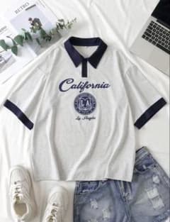【SHEIN】California ロゴ 半袖 ポロシャツのサムネイル