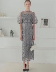 最終値下げ 美品 フラワーディテールパフスリーブIラインワンピース Lejaのサムネイル