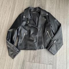 ブラックフェイクレザージャケット Lサイズのサムネイル